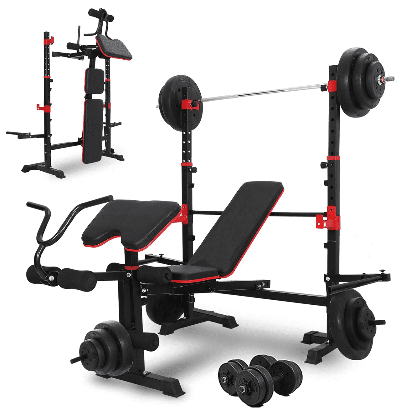 PUATUL 1500LBS 6 IN 1 Olympic Weight Bench Set with Leg Developer and Leg Curl