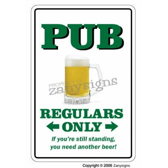 PUB Aluminum Sign parking Aluminum Signs bar lounge bartender drinker liquor grub | Indoor/Outdoor | 24" Tall