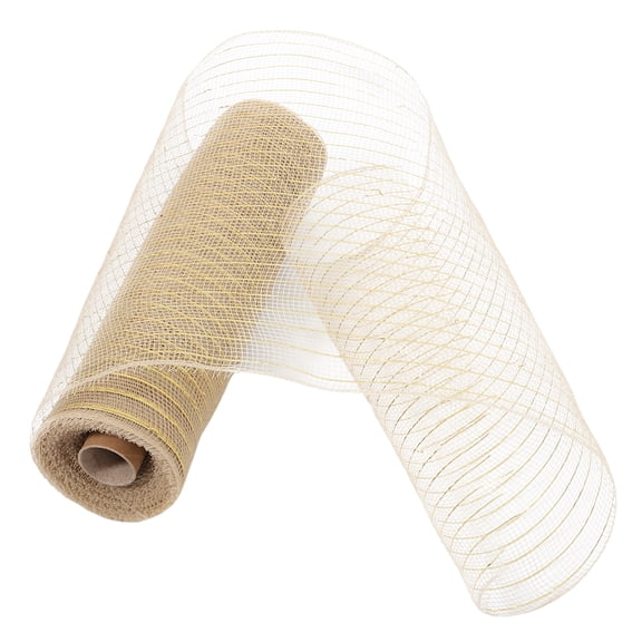 HONMEET Beige Plastic Mesh Fabric for Wrapping, Bouquet Decoration, Floral Arrangements and Craft Projects