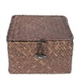 thumbnail image 1 of HONMEET Small Dark Brown Wicker Storage Basket for Home Organization, Stylish Decor and Multi-Purpose Use, 1 of 9