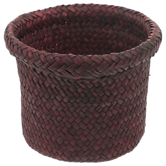 Round Seagrass Planter Basket 5.5x7.1 Woven Wicker Plant Pot Cover Container Desktop Organizer for Indoor Outdoor