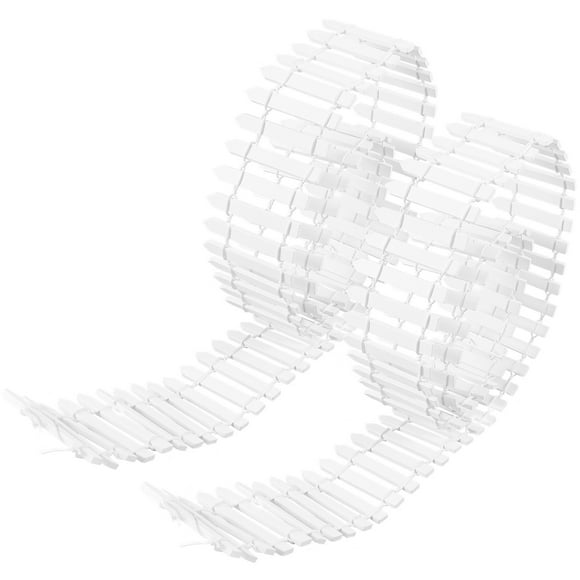 PUBERT 2 Sets 5CM Miniature Fairy Fence Decorative Wooden Landscape Picket Fences Miniature Ornaments ( White )
