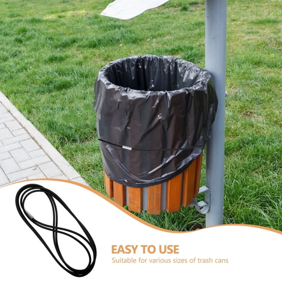 HONMEET Black Elastic Garbage Can Bands, for Various Sizes, and Reusable Trash Can Holder