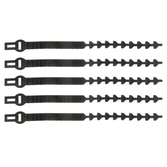 HONMEET Black Garden Plant Support Ties, Straps for Gardening, 5-Pack Flexible Plant Tying Accessories