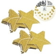 thumbnail image 1 of 2-Pack Golden Glitter Star Paper Garland, Lightweight Hanging Flags for Birthday, Wedding, Festival, Party Decorations, 1 of 8
