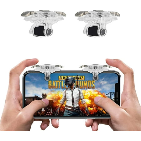 PUBG Game Controller Trigger for Mobile,Upgrade Version PUBG Mobile Trigger Double Sensitive Aim&Shoot Gaming Keys Buttons for Rules of Survival/PUBG Triggers for All Smartphone-Transparent