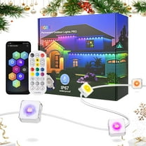 PUCACHI 100ft Permanent Outdoor Christmas Lights Smart Outdoor Light, App and Remote Control Dual Control, IP67 Waterproof, RGBIC Lights for Patio, Eaves, Party Decoration