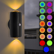 PUCACHI 2-Pack Rechargeable LED Night Light with Motion Sensor, RGB Color Changing & Dimmable Ambient Wall Light for Bedroom, Living Room, Hallway (7 Colors, Wireless, USB-C)