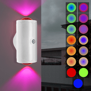 PUCACHI 2-Pack Rechargeable LED Night Light with Motion Sensor, RGB Color Changing & Dimmable Ambient Wall Light for Bedroom, Living Room, Hallway (7 Colors, Wireless, USB-C)