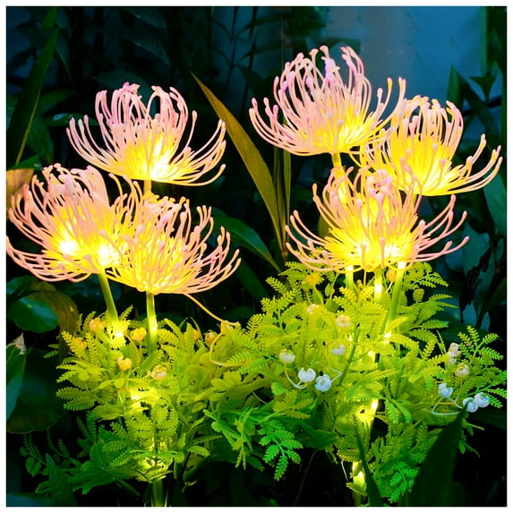 PUCACHI Solar Garden LED Lights with Luminous Flowers and Stems, Upgraded Solar Panel for Garden Decoration, Yard Decoration and Gift for Mother (2 Pack)