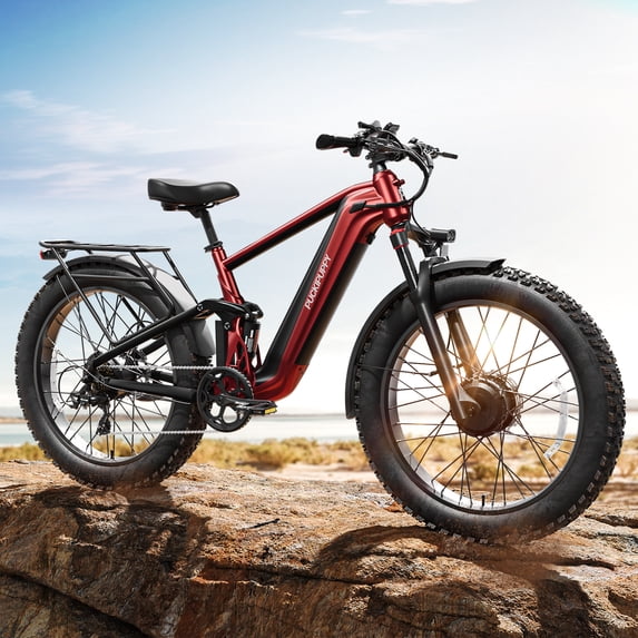PUCKIPUPPY 1600W Electric Bike for Adults 28 mph Dual Motor E Bike 48V 20AH Battery up to 80Miles Range 26" Fat Tire off Road E-Mountain Bike Full Suspension & Hydraulic Disc Brakes, UL2849 by SGS