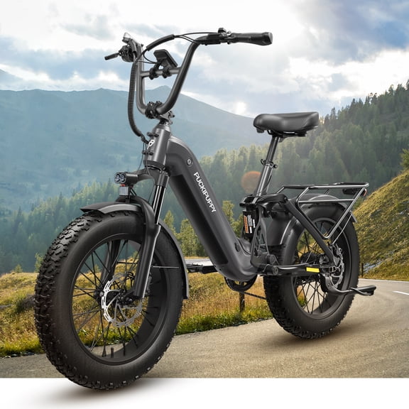 PUCKIPUPPY 20" Fat Tire Electric Bikes for Adults 960W Peak up to 80Miles Range 28 mph Top Speed Full Suspension E-Mountain Bike 48V 20AH Battery 7 Speed Ebike (Corgi), Comply with UL2849 By SGS