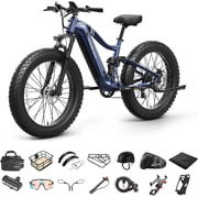 PUCKIPUPPY 960W Electric Bike for Adults 26" Fat Tire E Bike 48V 20AH Battery up to 80Miles Range, 28 mph Max Speed off Road E-Bike 7 Speed Full Suspension E Mountain Bike, Comply with UL2849 by SGS