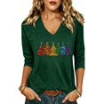 thumbnail image 1 of PUCKOLITY Women Christmas Shirt Funny Xmas Tree Graphic Tee(XL,2 Green), 1 of 1