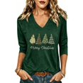 thumbnail image 1 of PUCKOLITY Women Christmas Shirt Funny Xmas Tree Graphic Tee(XXL,3 Green), 1 of 1