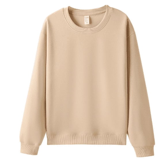 PUDHYOPZE Solid color loose round neck small drop shoulder Sweatshirt for men and women in autumn and winter clothing