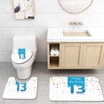 thumbnail image 1 of PUDMAD 13th Birthday Colorful Polka Dots Thirteen Hand Writing Confetti Celebratory 3 Piece Bathroom Rugs Set Bath Rug Contour Mat and Toilet Lid Cover, 1 of 2