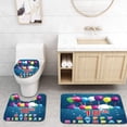thumbnail image 1 of PUDMAD 18th Birthday Party Time Colorful Flying Balloons on Star Like Backdrop Blue 3 Piece Bathroom Rugs Set Bath Rug Contour Mat and Toilet Lid Cover, 1 of 2
