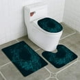thumbnail image 1 of PUDMAD 3D Geometric Background for Business or Science Presentation 3 Piece Bathroom Rugs Set Bath Rug Contour Mat and Toilet Lid Cover, 1 of 2