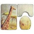 thumbnail image 1 of PUDMAD 3D Giraffe 3 Piece Bathroom Rugs Set Bath Rug Contour Mat and Toilet Lid Cover, 1 of 2