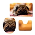 thumbnail image 1 of PUDMAD 3D Pug Dog 3 Piece Bathroom Rugs Set Bath Rug Contour Mat and Toilet Lid Cover, 1 of 2