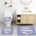 thumbnail image 1 of PUDMAD 3D Render Milk Spiral Jet White Splash Liquid Wave Paint Loops Curvy 3 Piece Bathroom Rugs Set Bath Rug Contour Mat and Toilet Lid Cover, 1 of 2