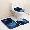 thumbnail image 1 of PUDMAD 3D rendering Network data exchange over planet earth in space Connection lines Around Earth Glo 3 Piece Bathroom Rugs Set Bath Rug Contour Mat and Toilet Lid Cover, 1 of 2
