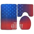 thumbnail image 1 of PUDMAD 4th July American Flag 3 Piece Bathroom Rugs Set Bath Rug Contour Mat and Toilet Lid Cover, 1 of 2