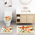 thumbnail image 1 of PUDMAD 65th Birthday Happy Birthday in Languages French Italian Worldwide Celebration 3 Piece Bathroom Rugs Set Bath Rug Contour Mat and Toilet Lid Cover, 1 of 2