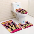thumbnail image 1 of PUDMAD 70s Party Dancing People Silhouettes Afro Hair Disco Party Funky Display 3 Piece Bathroom Rugs Set Bath Rug Contour Mat and Toilet Lid Cover, 1 of 2