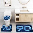 thumbnail image 1 of PUDMAD 90th Birthday Night Sky Inspired Backdrop Geometric Ninety Dark Blue Light 3 Piece Bathroom Rugs Set Bath Rug Contour Mat and Toilet Lid Cover, 1 of 2