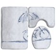 thumbnail image 1 of PUDMAD A Bicycle Water An Umbrella Attached To It 3 Piece Bathroom Rugs Set Bath Rug Contour Mat and Toilet Lid Cover, 1 of 2