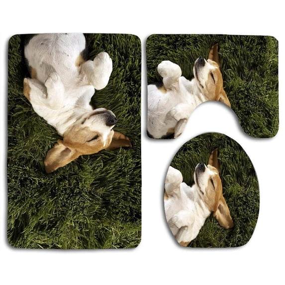PUDMAD A Steakan Apple Cakea Cup Milk 3 Piece Bathroom Rugs Set Bath Rug Contour Mat and Toilet Lid Cover