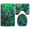 thumbnail image 1 of PUDMAD Abalone Nacre 3 Piece Bathroom Rugs Set Bath Rug Contour Mat and Toilet Lid Cover, 1 of 2