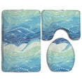 thumbnail image 1 of PUDMAD Abstra Water 3 Piece Bathroom Rugs Set Bath Rug Contour Mat and Toilet Lid Cover, 1 of 2
