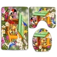thumbnail image 1 of PUDMAD Abstract 3 Piece Bathroom Rugs Set Bath Rug Contour Mat and Toilet Lid Cover, 1 of 2