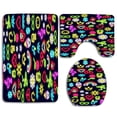 thumbnail image 1 of PUDMAD Abstract 3 Piece Bathroom Rugs Set Bath Rug Contour Mat and Toilet Lid Cover, 1 of 2