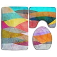 thumbnail image 1 of PUDMAD Abstract Bright Colorful Different Geometric Elements 3 Piece Bathroom Rugs Set Bath Rug Contour Mat and Toilet Lid Cover, 1 of 2
