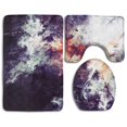 thumbnail image 1 of PUDMAD Abstract Bright Painting Texture Dark Color Futuristic 3 Piece Bathroom Rugs Set Bath Rug Contour Mat and Toilet Lid Cover, 1 of 2