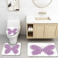 thumbnail image 1 of PUDMAD Abstract Butterfly on Grunge Splash 3 Piece Bathroom Rugs Set Bath Rug Contour Mat and Toilet Lid Cover, 1 of 2