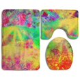 thumbnail image 1 of PUDMAD Abstract Colorful Painting 3 Piece Bathroom Rugs Set Bath Rug Contour Mat and Toilet Lid Cover, 1 of 2