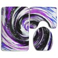 thumbnail image 1 of PUDMAD Abstract Colorful Swirl Doodle 3 Piece Bathroom Rugs Set Bath Rug Contour Mat and Toilet Lid Cover, 1 of 2
