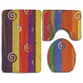 thumbnail image 1 of PUDMAD Abstract Colourful Texture Swirl 3 Piece Bathroom Rugs Set Bath Rug Contour Mat and Toilet Lid Cover, 1 of 2