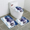 thumbnail image 1 of PUDMAD Abstract Computer in Cloudy Sky as Symbol for Cloud Computing 3 Piece Bathroom Rugs Set Bath Rug Contour Mat and Toilet Lid Cover, 1 of 2