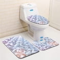 thumbnail image 1 of PUDMAD Abstract Geometric 3D Shapes 3 Piece Bathroom Rugs Set Bath Rug Contour Mat and Toilet Lid Cover, 1 of 2