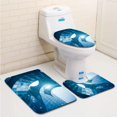 thumbnail image 1 of PUDMAD Abstract Glass Building Against Sun 3 Piece Bathroom Rugs Set Bath Rug Contour Mat and Toilet Lid Cover, 1 of 2