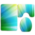 thumbnail image 1 of PUDMAD Abstract Green Blue 3 Piece Bathroom Rugs Set Bath Rug Contour Mat and Toilet Lid Cover, 1 of 2