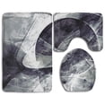 thumbnail image 1 of PUDMAD Abstract Grey Motion Composition Bright Futuristic Dynamic 3 Piece Bathroom Rugs Set Bath Rug Contour Mat and Toilet Lid Cover, 1 of 2