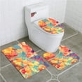 thumbnail image 1 of PUDMAD Abstract Pastel Colored Background Flowers Tulips and Soft hues 3 Piece Bathroom Rugs Set Bath Rug Contour Mat and Toilet Lid Cover, 1 of 2