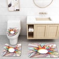thumbnail image 1 of PUDMAD Abstract Smoky Wavy Floral Rainbow Alike Stripes and Lines Multi 3 Piece Bathroom Rugs Set Bath Rug Contour Mat and Toilet Lid Cover, 1 of 2
